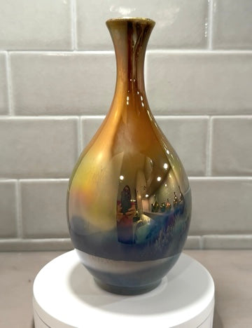 Copper and Blue Luster Vase