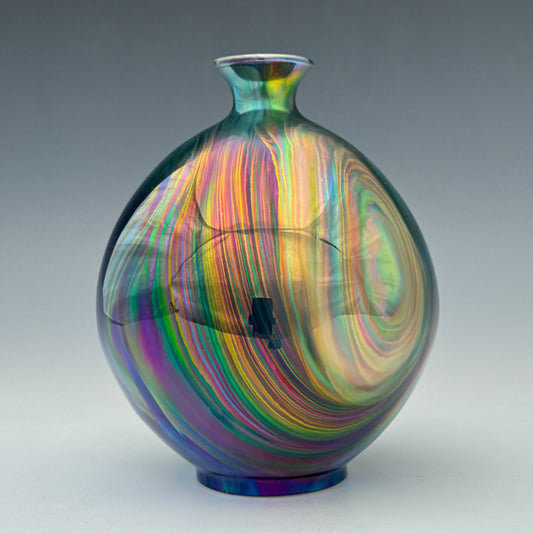 Blue Rainbow Swirl Vase