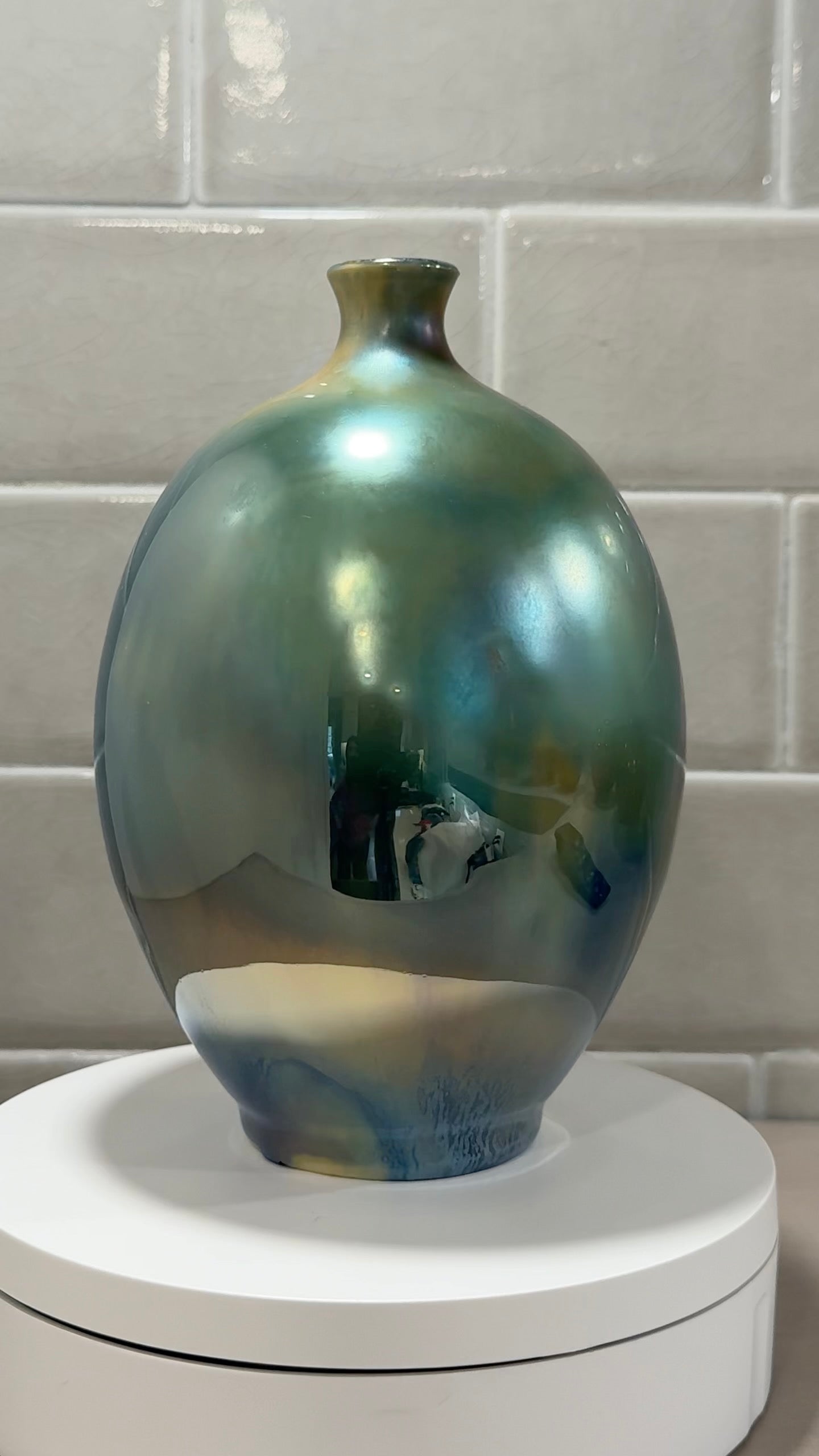 Metallic luster bud vase