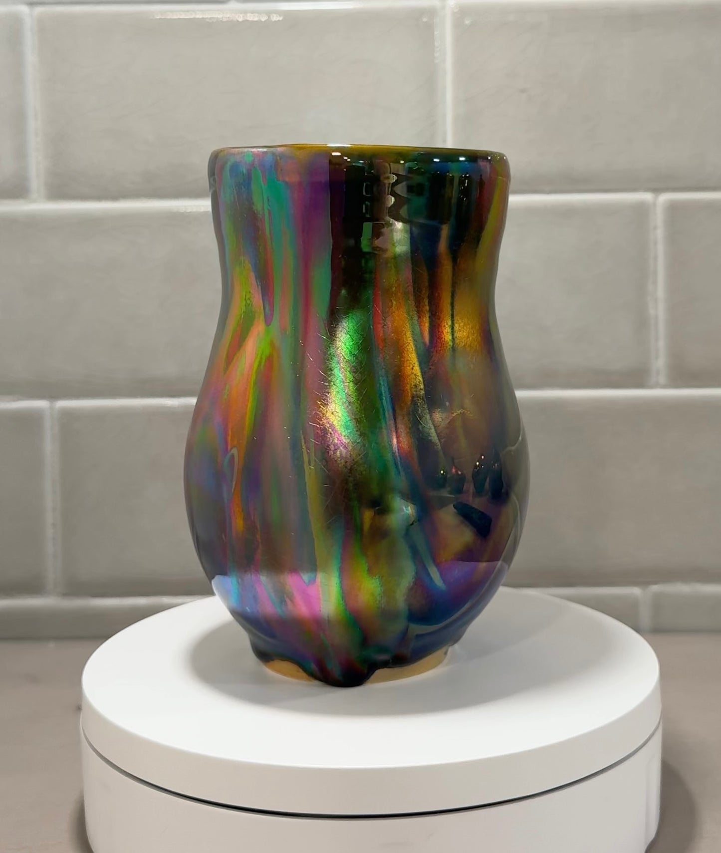 Rainbow Luster Bud Vase