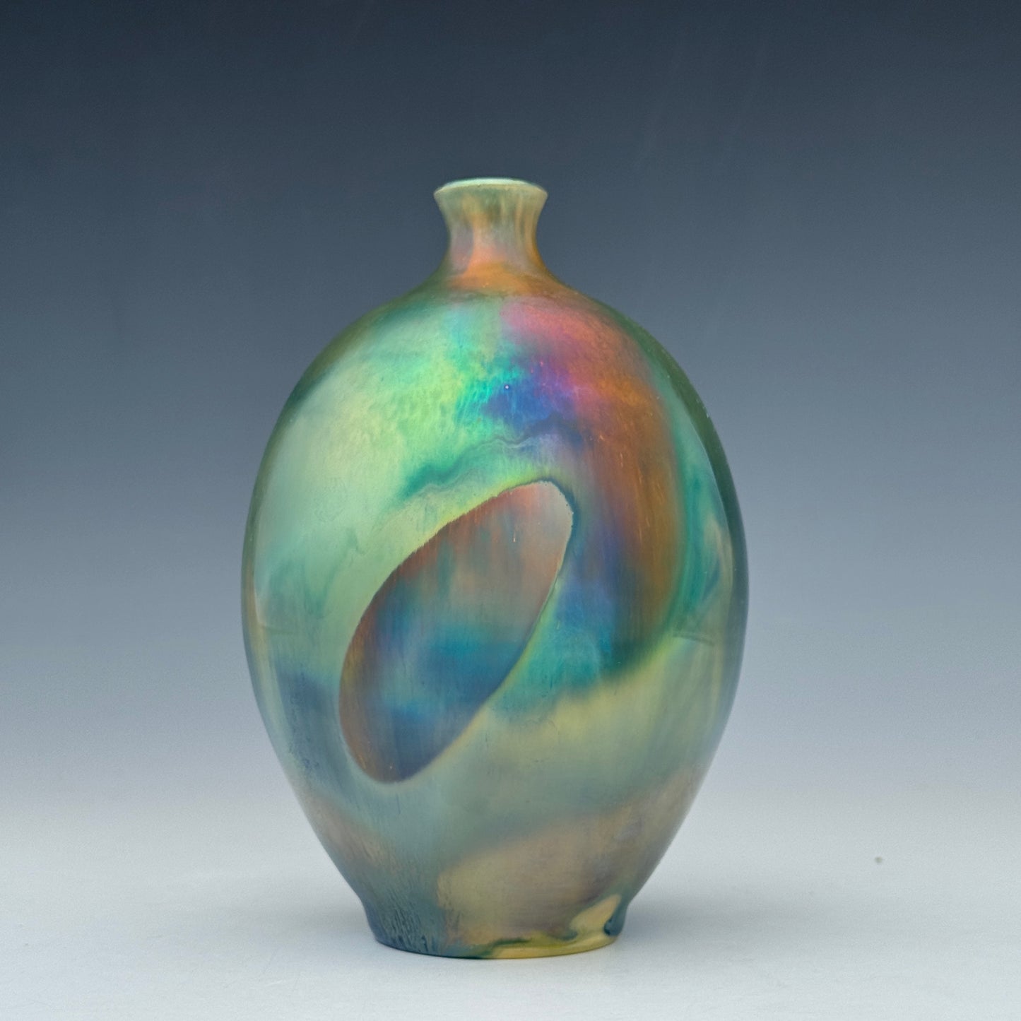 Metallic luster bud vase