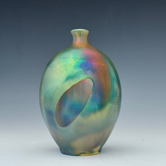 Metallic luster bud vase