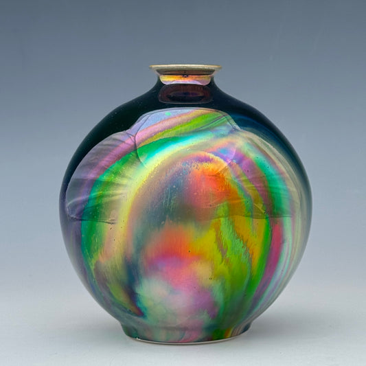 Swirl Luster Round Bud Vase