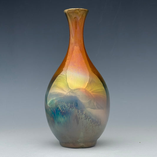 Copper and Blue Luster Vase