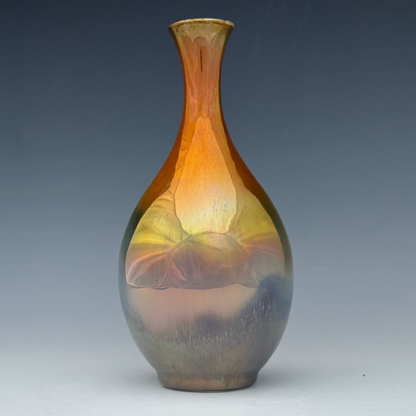 Copper and Blue Luster Vase