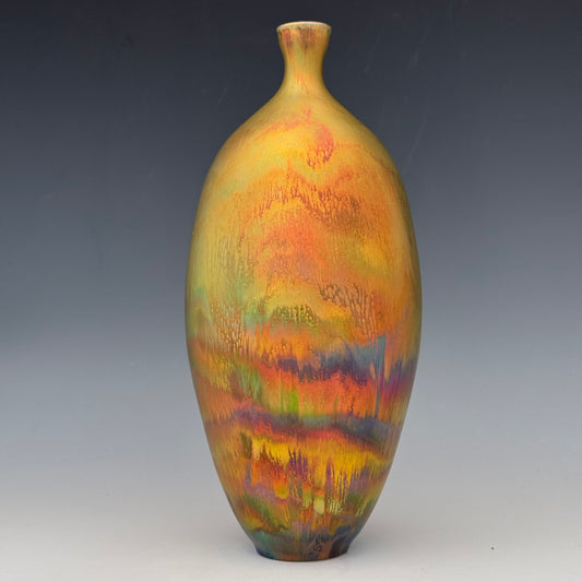 Metallic Rainbow Luster Tall Vase