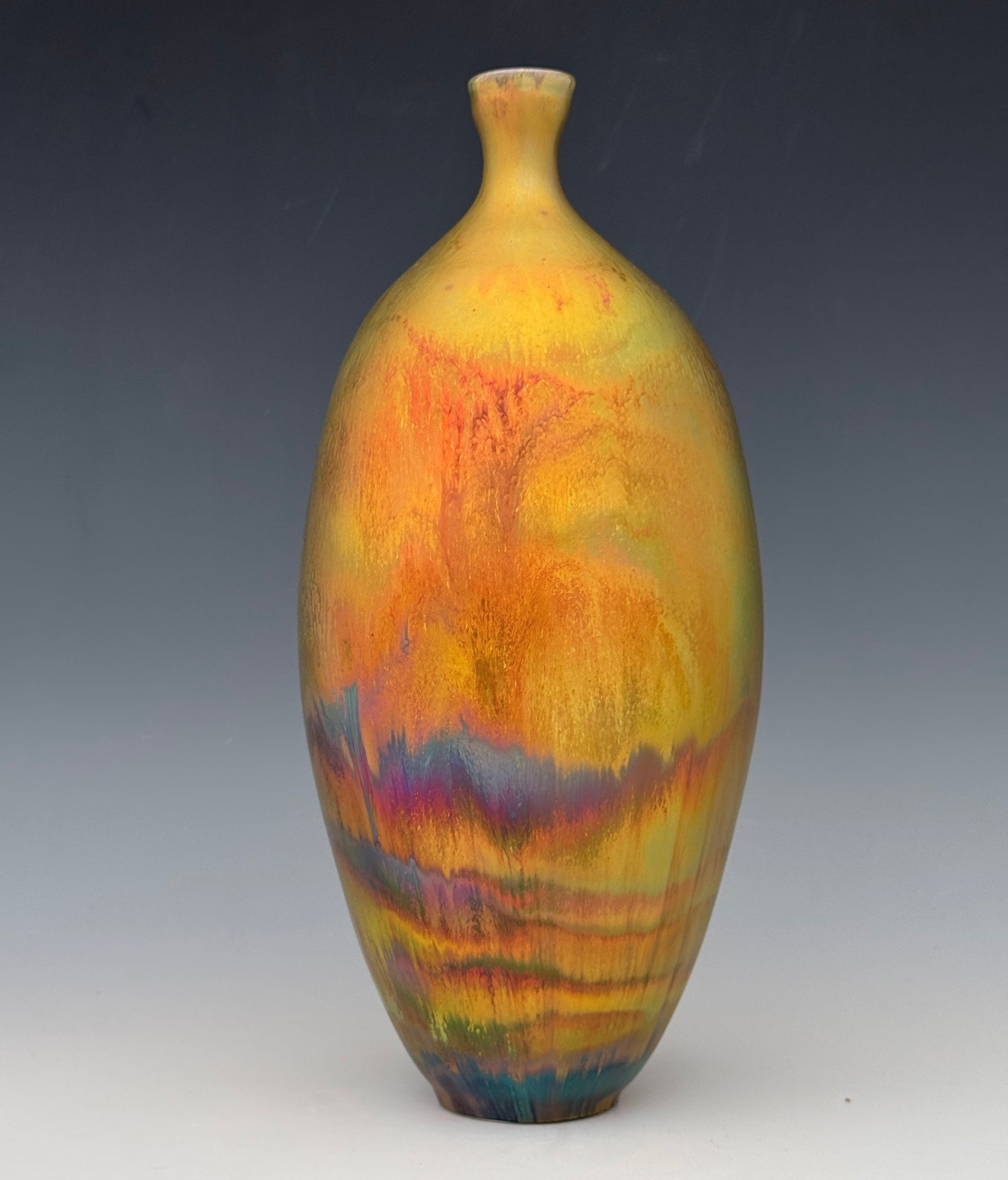Metallic Rainbow Luster Tall Vase