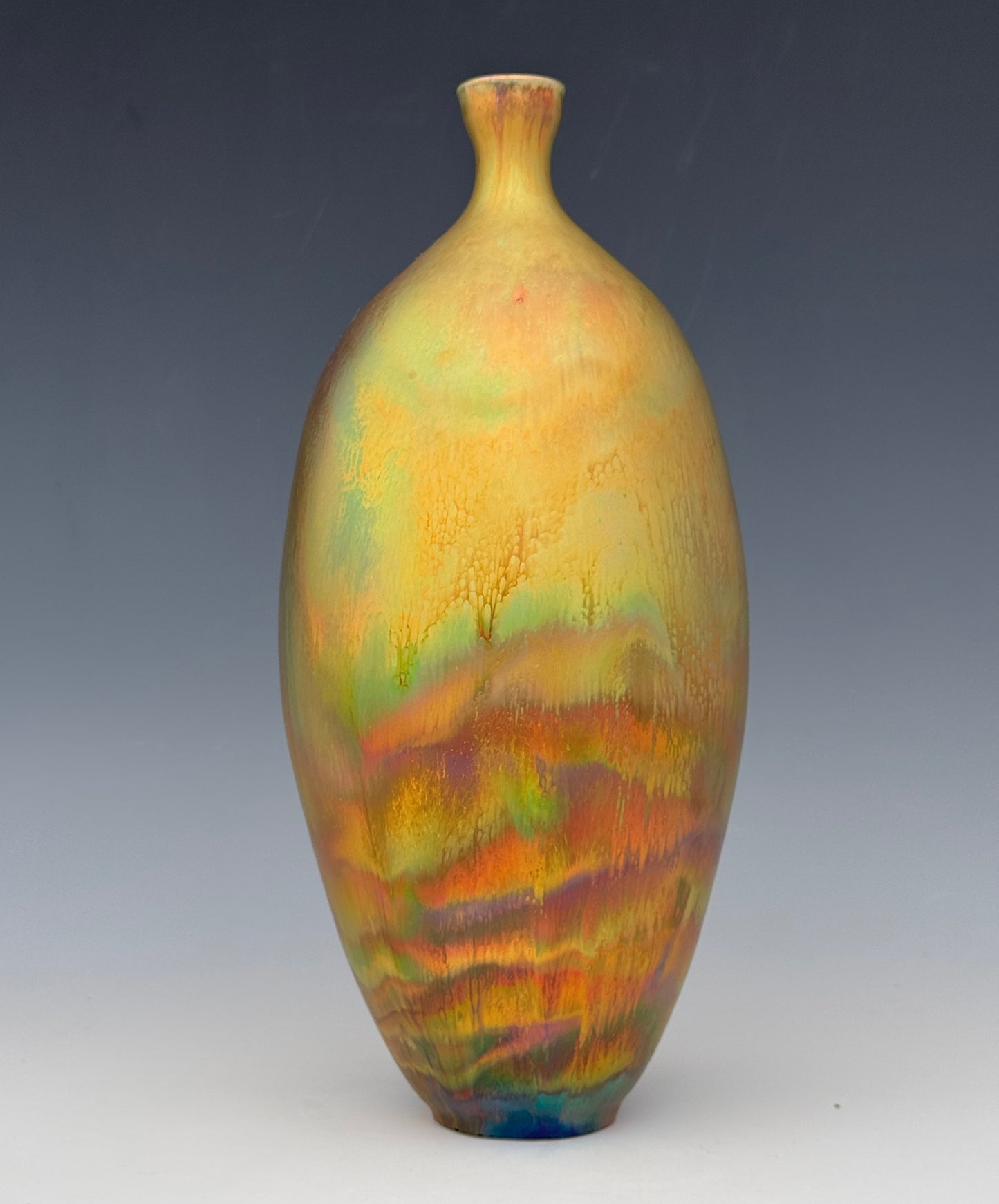 Metallic Rainbow Luster Tall Vase