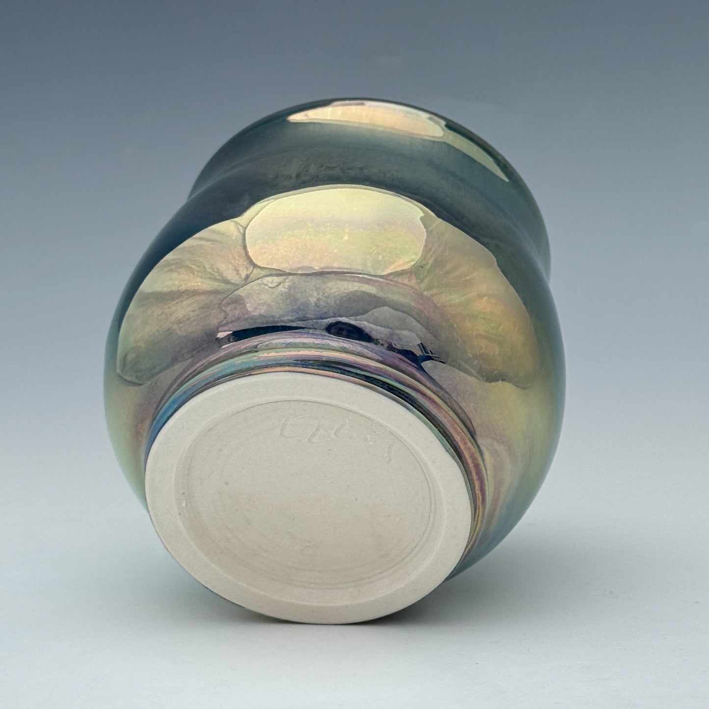 Champagne green luster cup