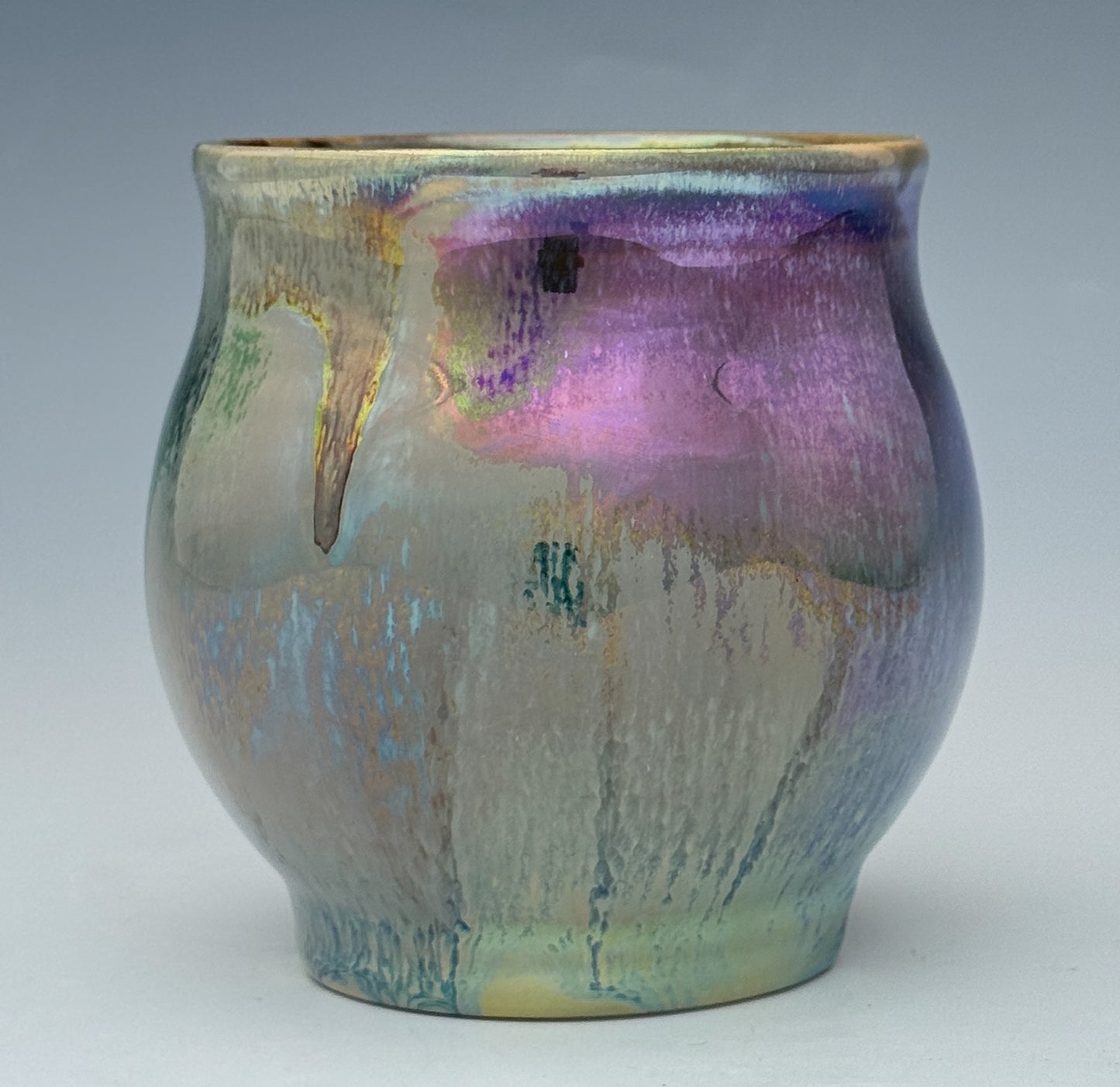 Purple blue luster cup