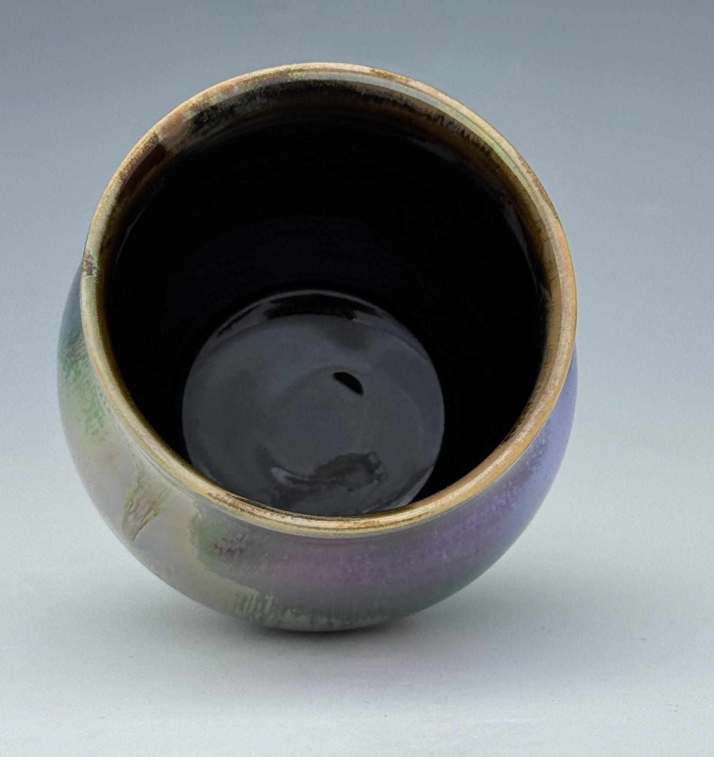 Purple blue luster cup