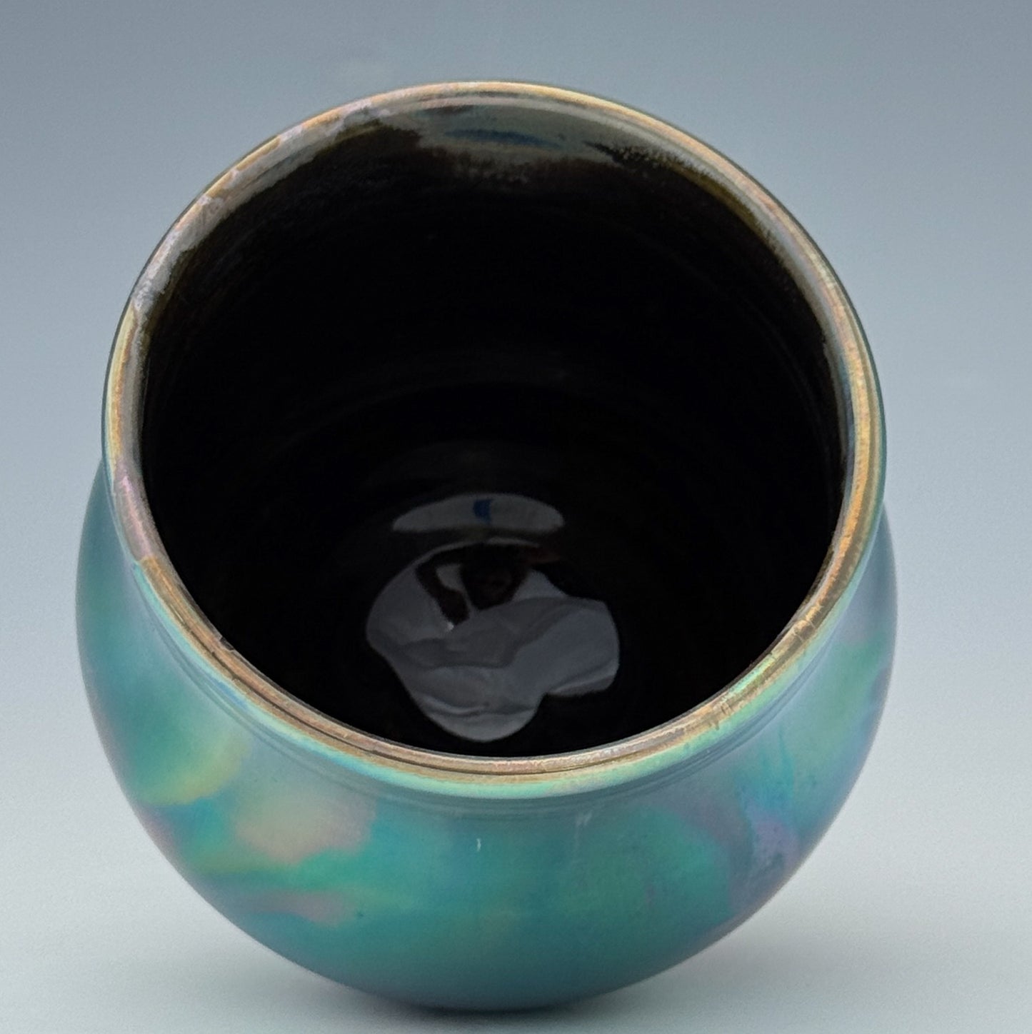 Turquoise Flame Luster Cup