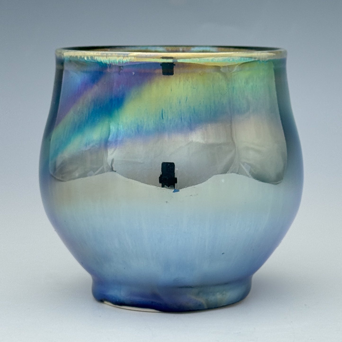 Silver Blue Luster Cup