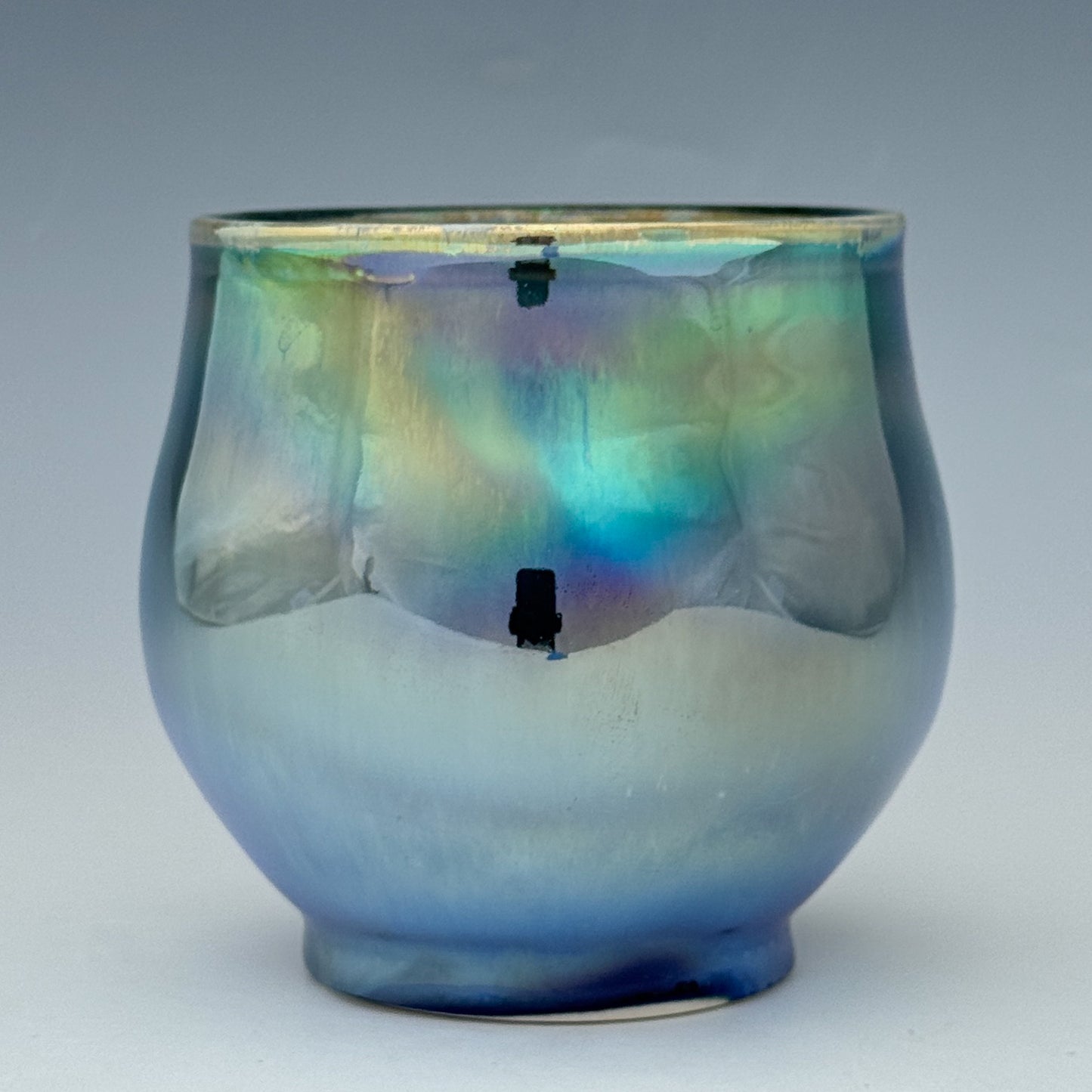 Silver Blue Luster Cup