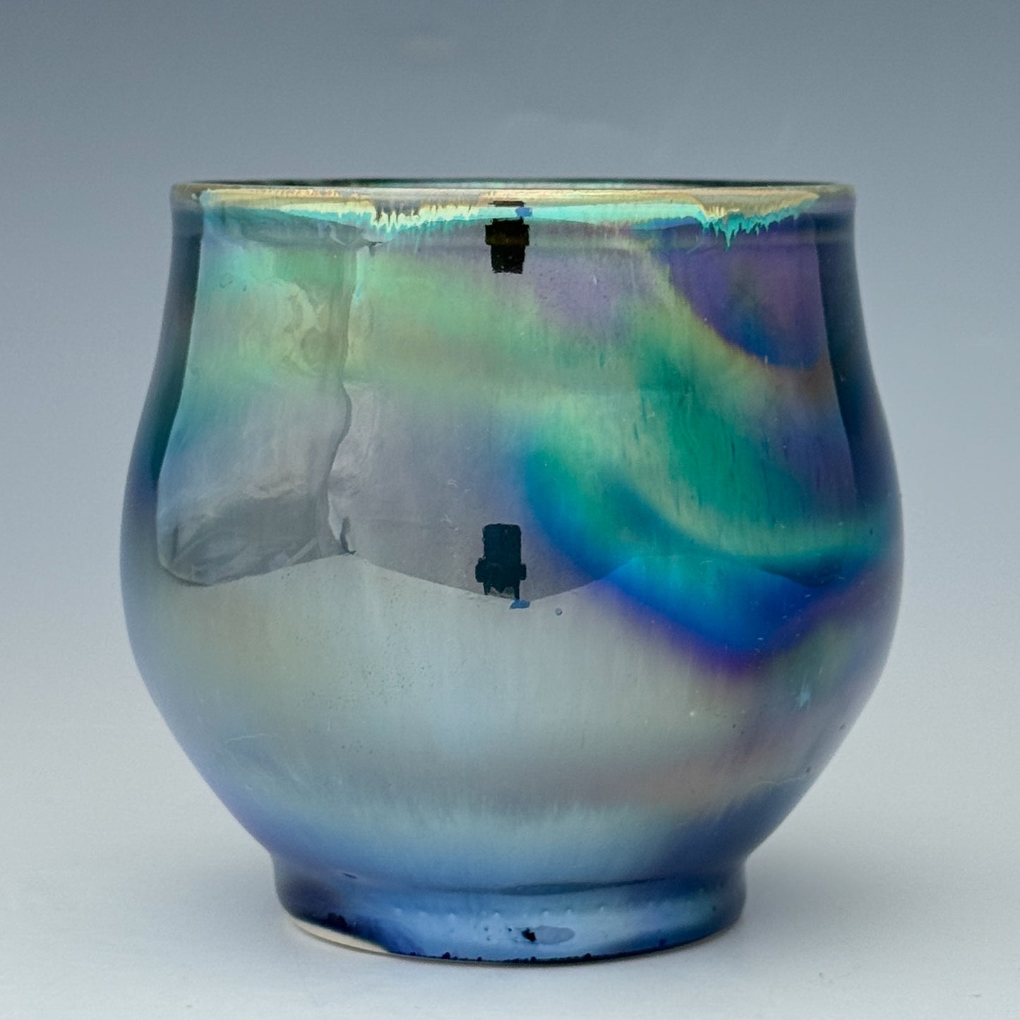 Silver Blue Luster Cup