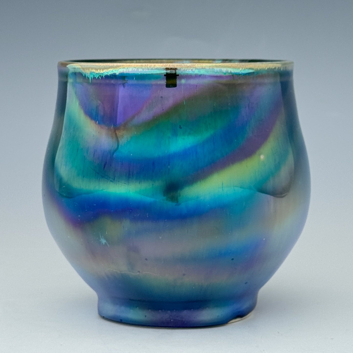 Silver Blue Luster Cup