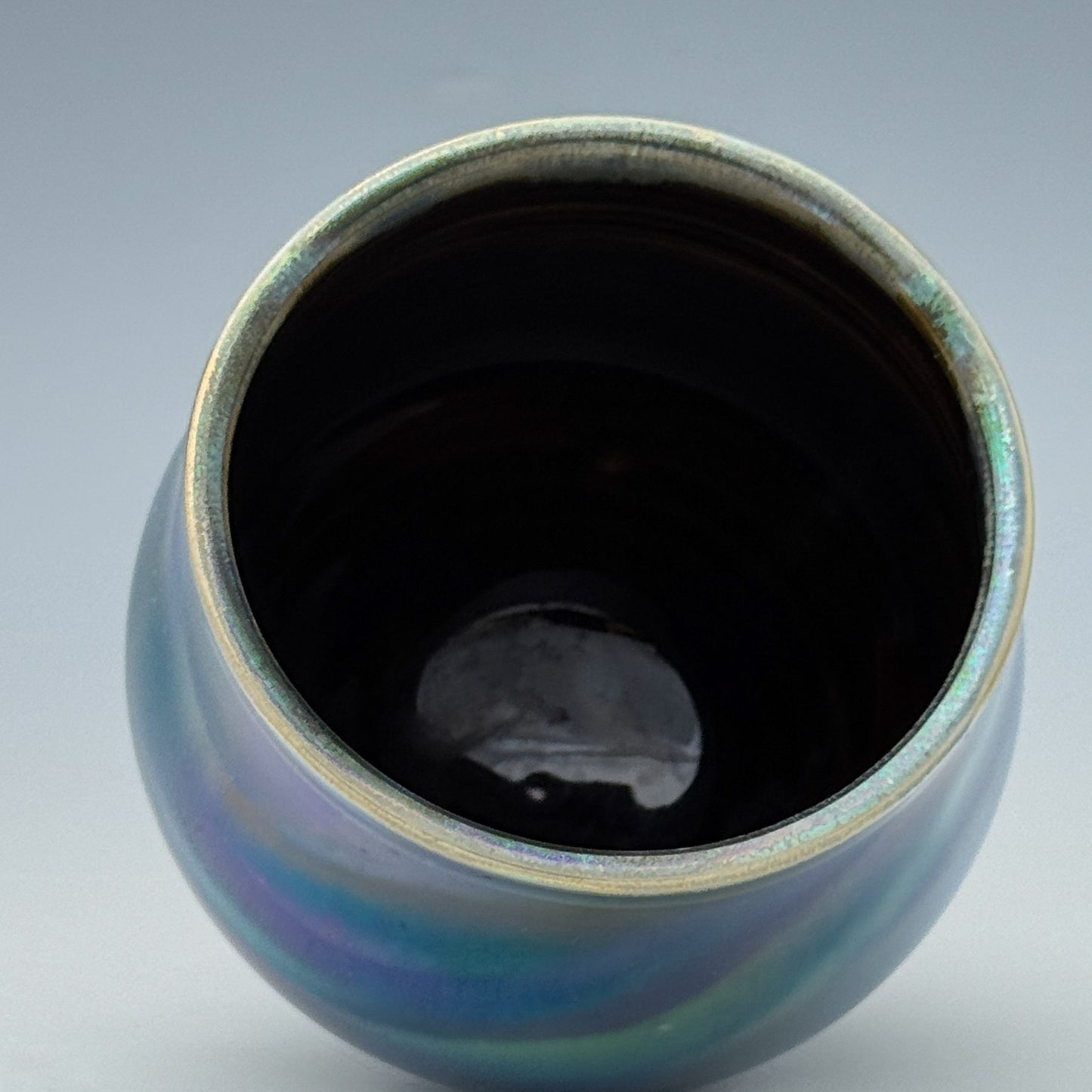 Silver Blue Luster Cup