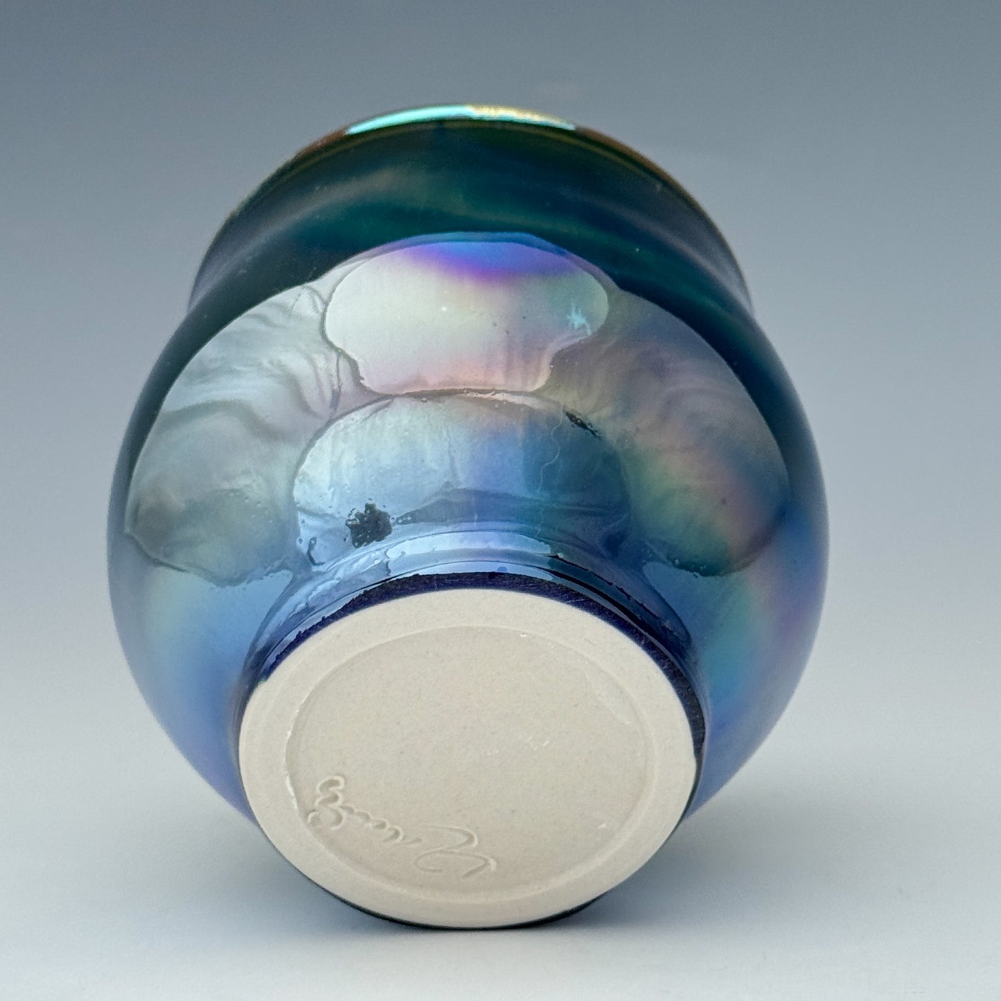 Silver Blue Luster Cup