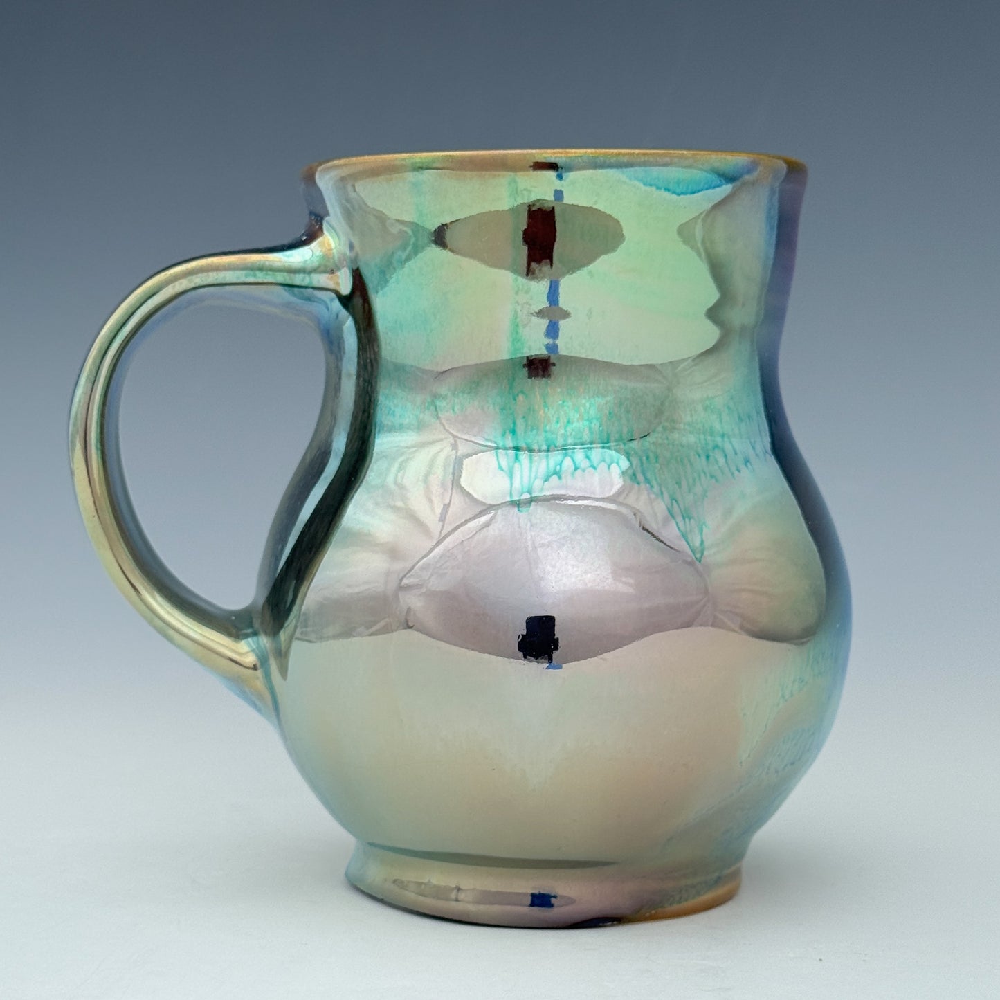 Green Mirror Luster Mug