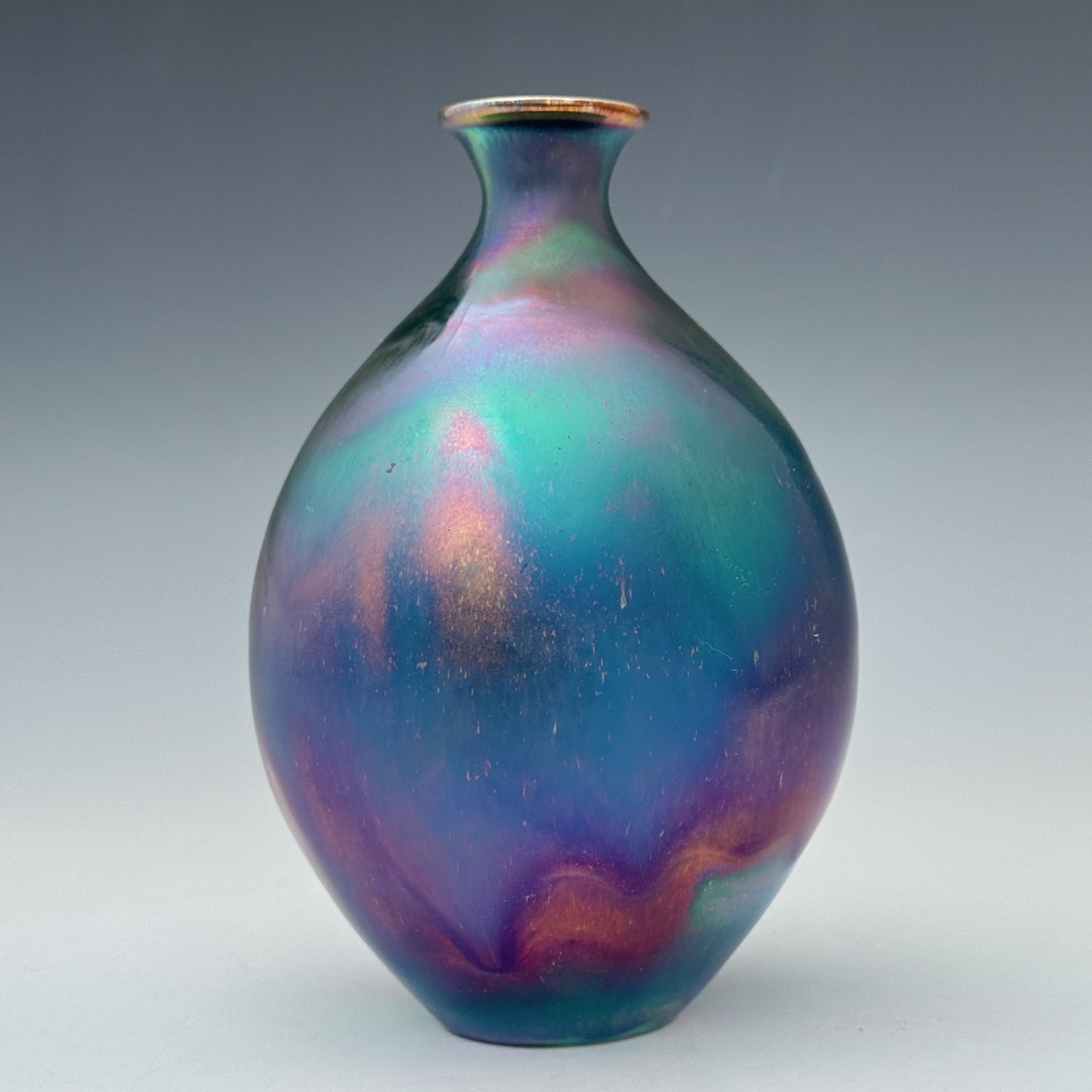 Teal Rainbow Small Vase