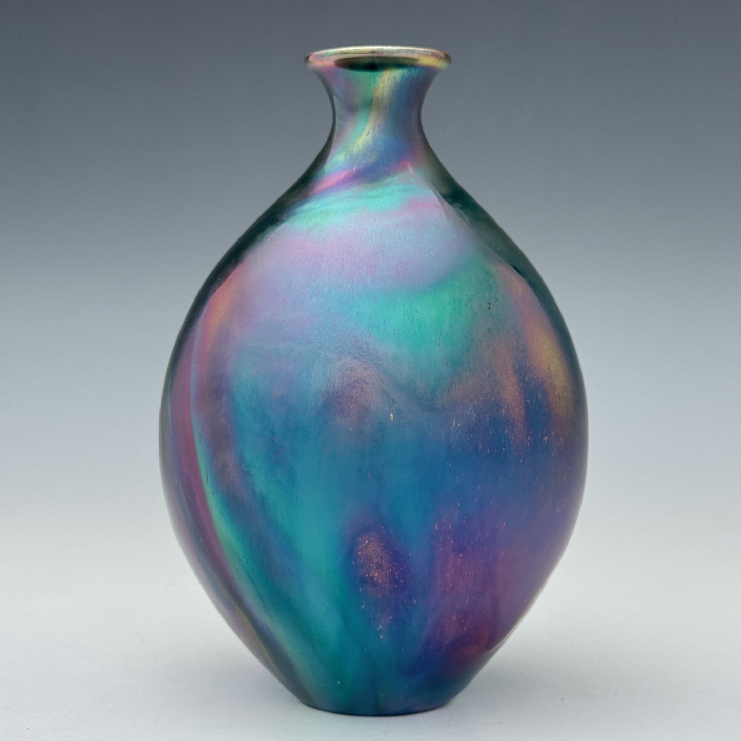 Teal Rainbow Small Vase