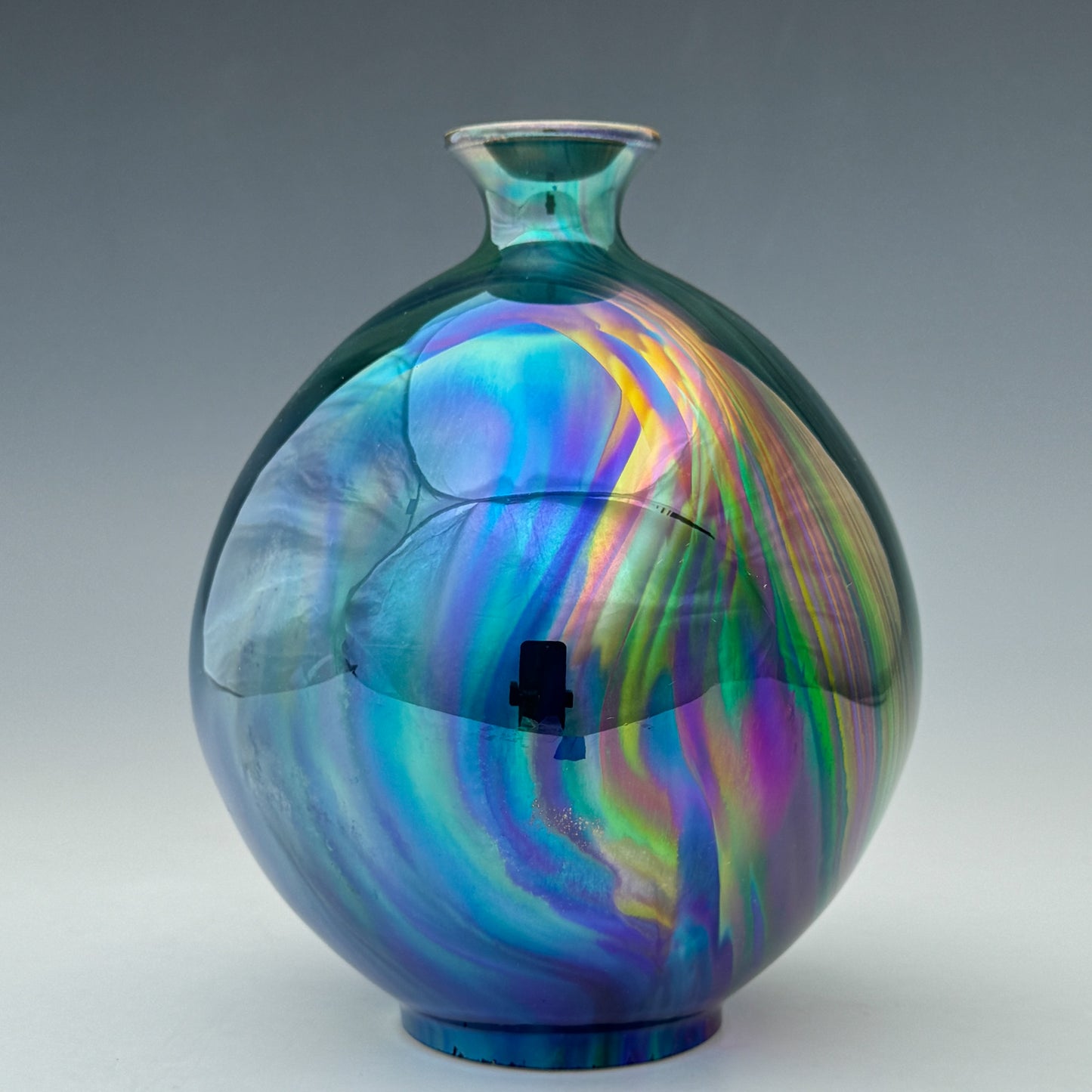 Blue Rainbow Swirl Vase