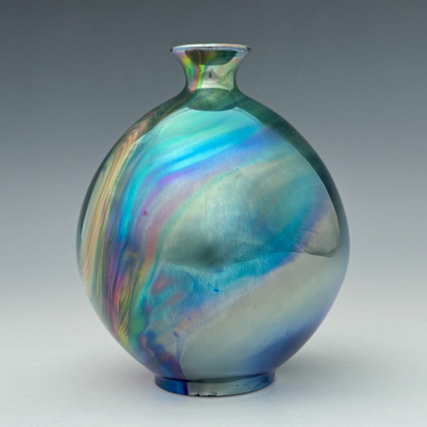 Blue Rainbow Swirl Vase