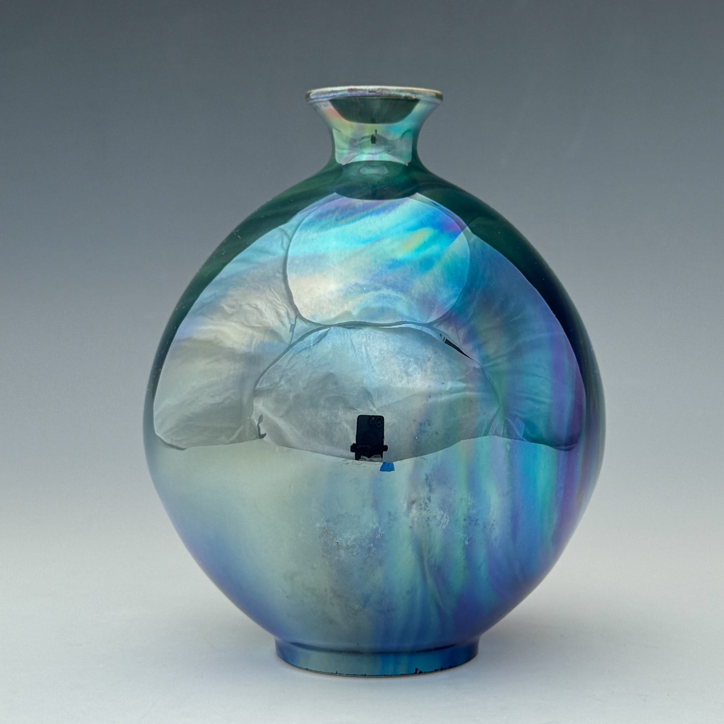 Blue Rainbow Swirl Vase