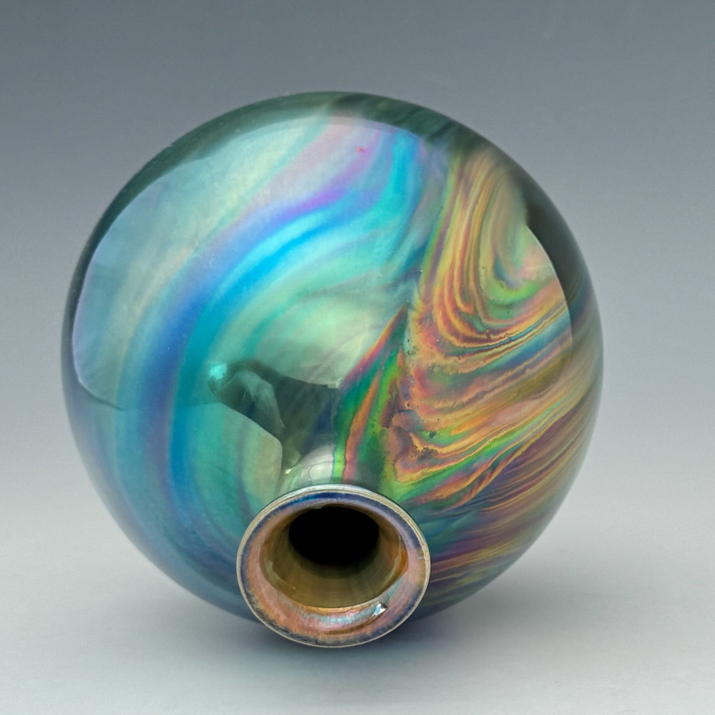 Blue Rainbow Swirl Vase
